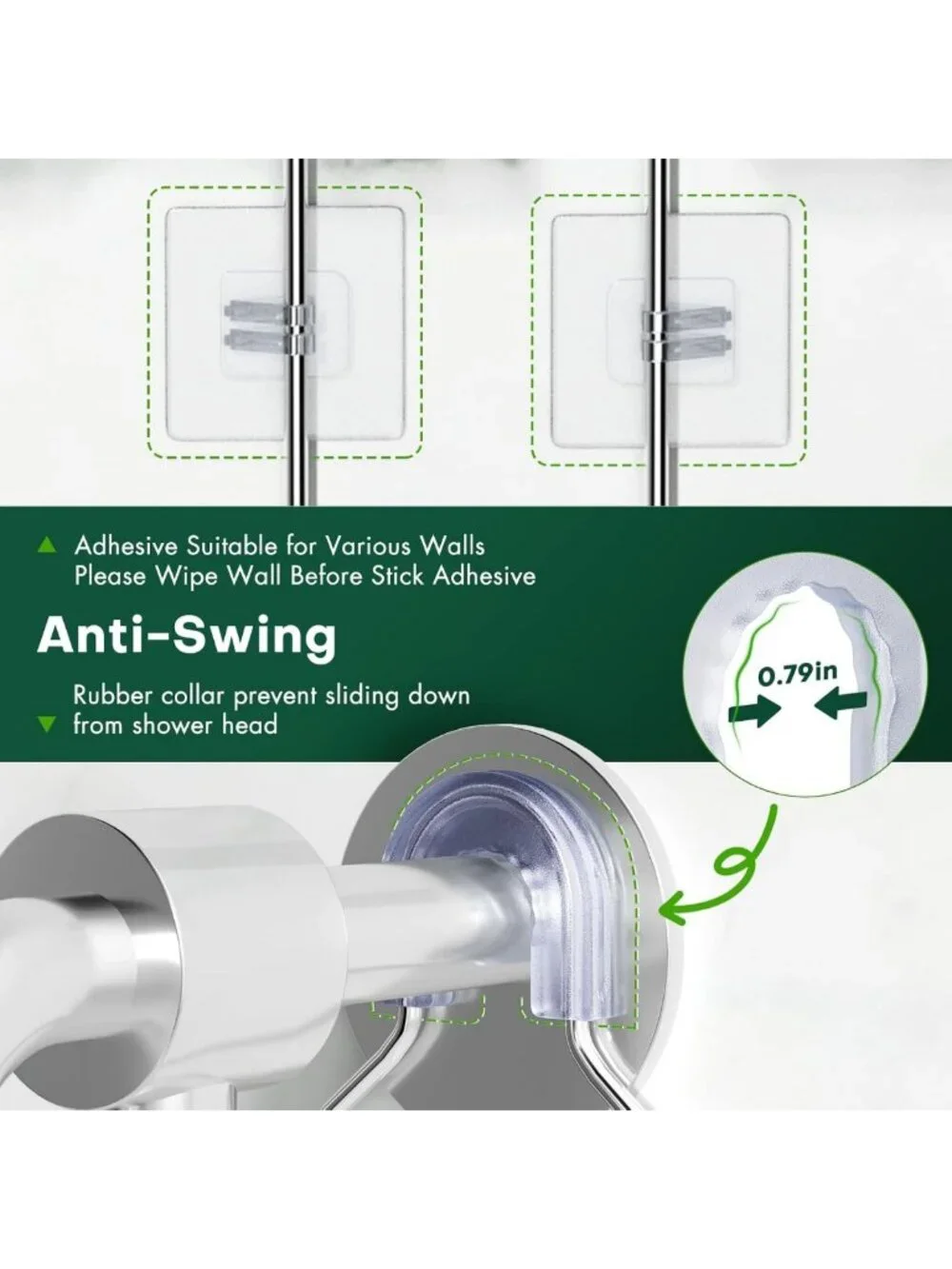 Rustproof Stainless Steel Shower Caddy Organizer with Adjustable Hooks & Holders